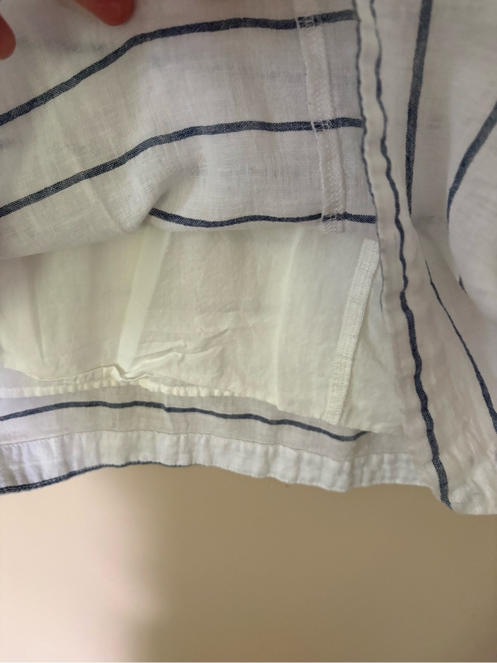 Beachlunchlounge Alina Striped Linen Blend Shift Dress XS Blue White Lined - Picture 5 of 9